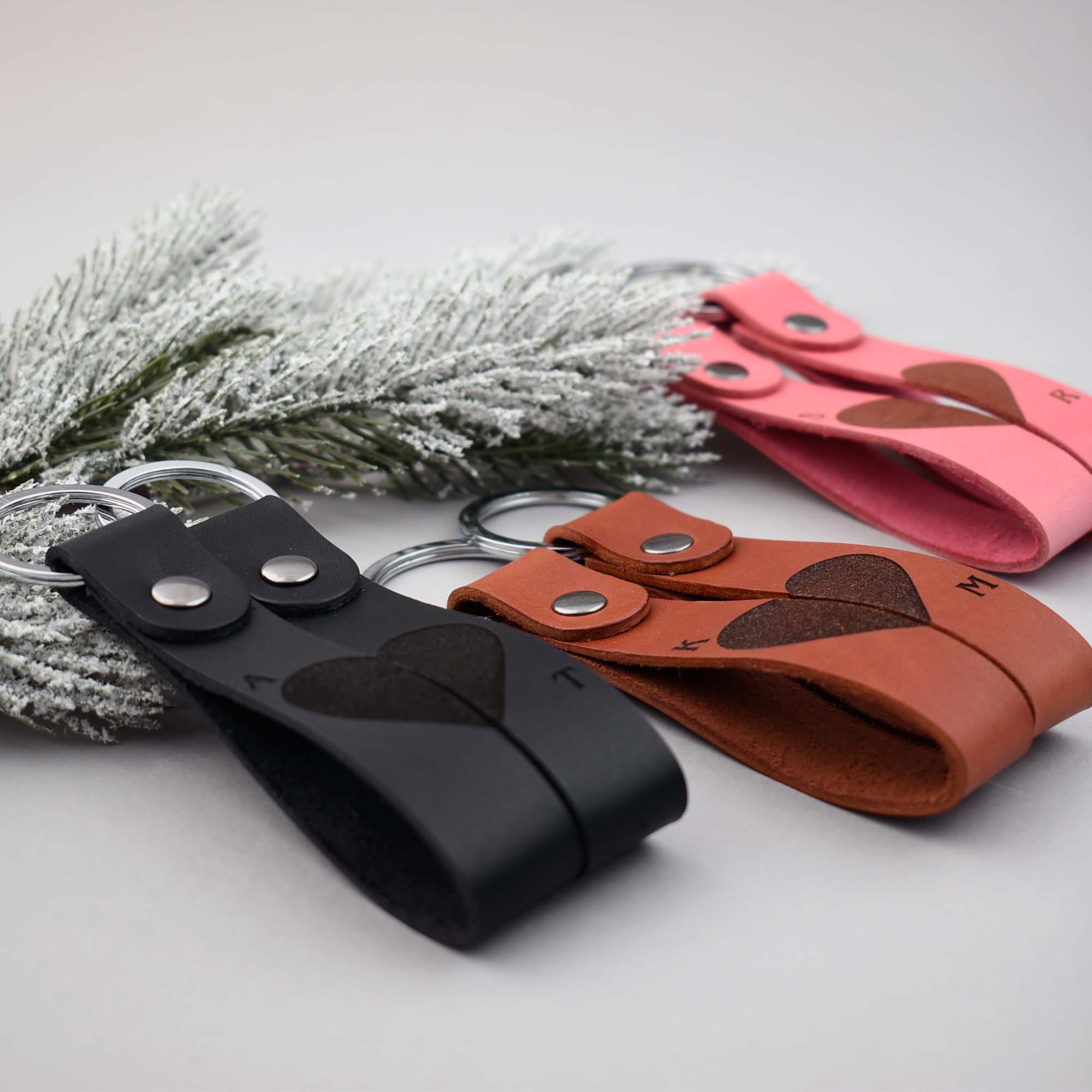 Nahast Isikupärastatud Võtmehoidjate Komplekt 2tk