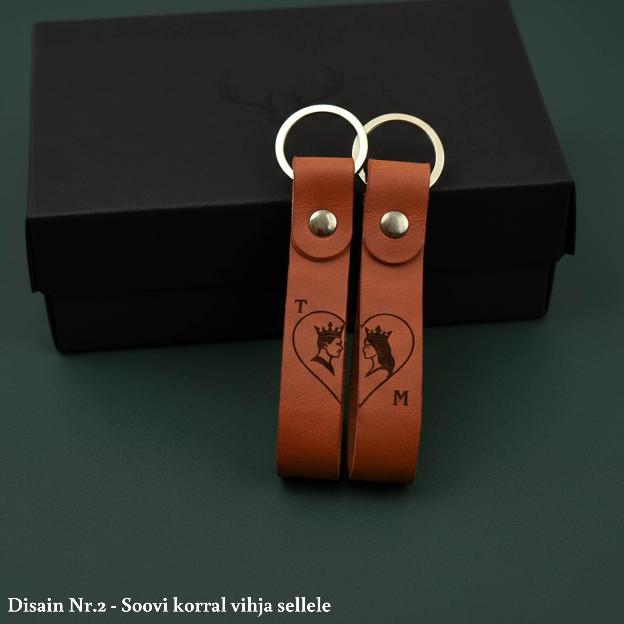 Nahast Isikupärastatud Võtmehoidjate Komplekt 2tk