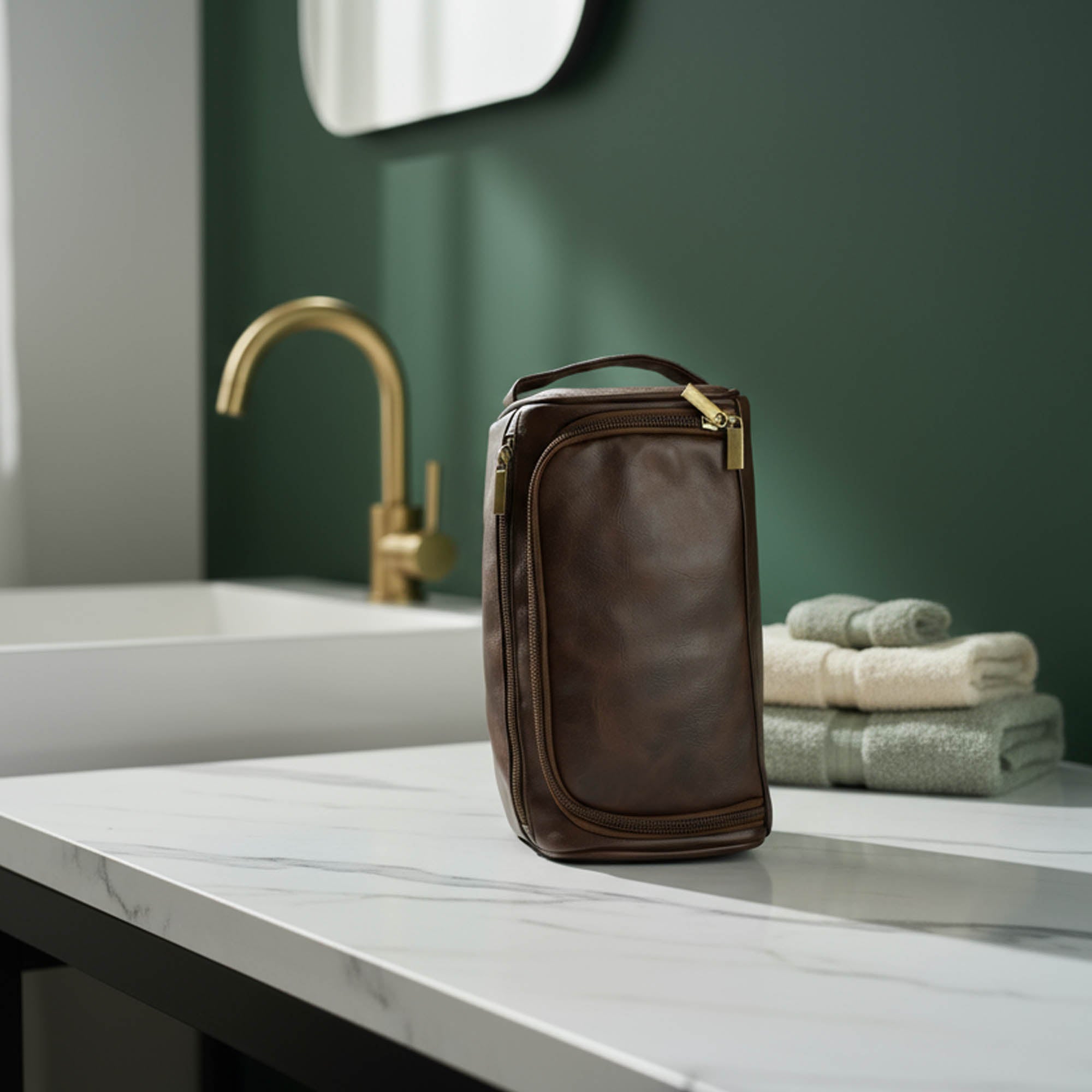 Pruun tualettkott Hugo valgel marmorist pinnal